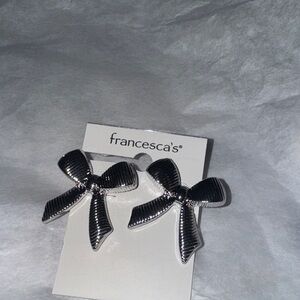 Francesca's Collections Metallic Bow Hair Clips